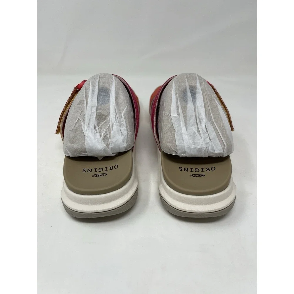 Size 8 Women's Earth Origins Vesper Multicolor 2 Strap Slip On Suede Sandals